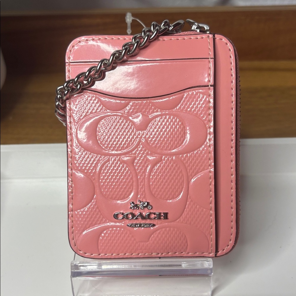 Coach Pink Embossed Wristlet